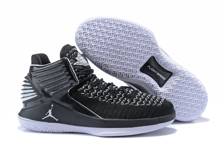 Women Jordan 32 Black Grey Shoes